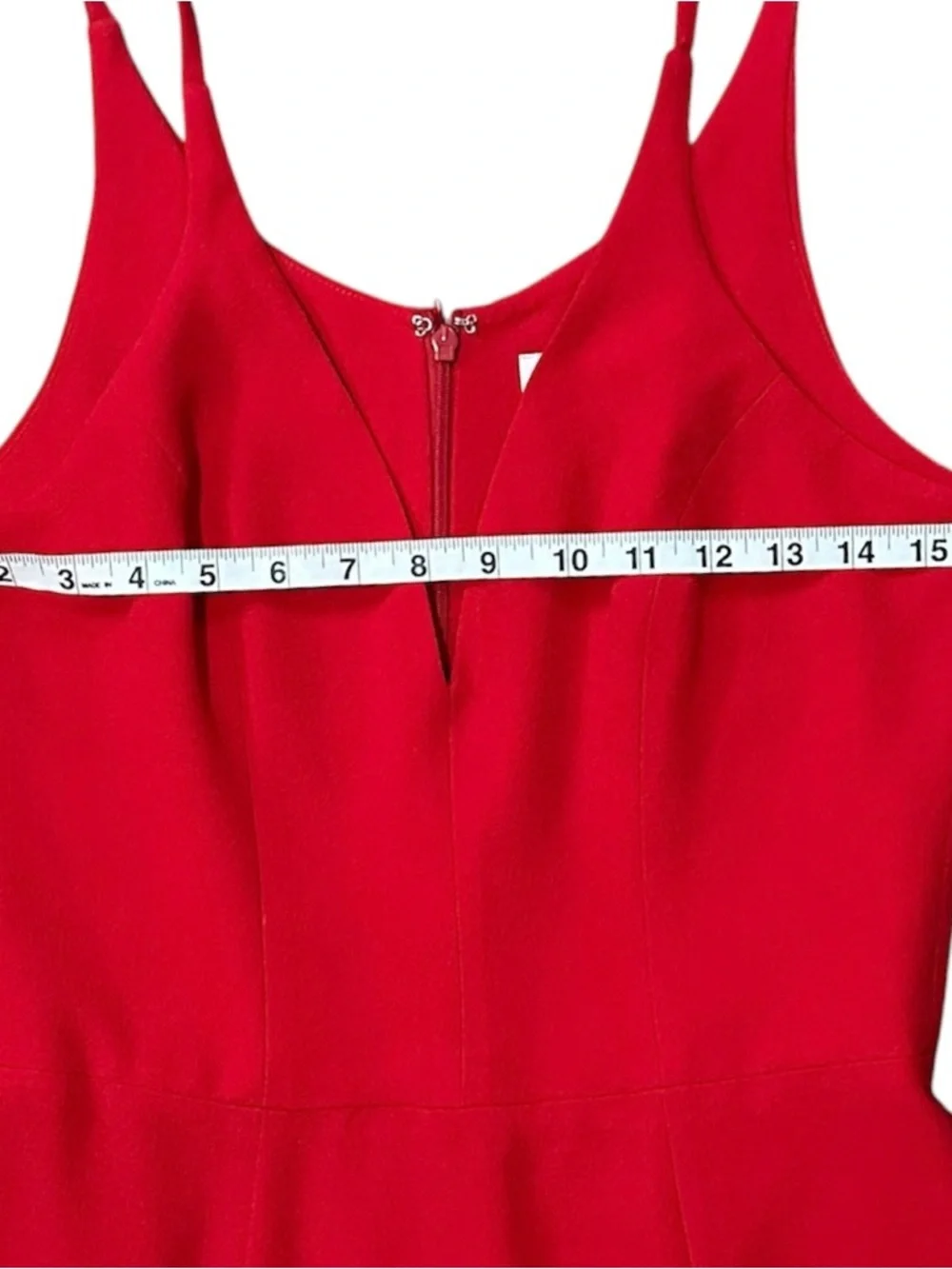 Dress the Population Iris Slit Crepe Gown Floor Length Red Size Medium - Picture 8 of 15